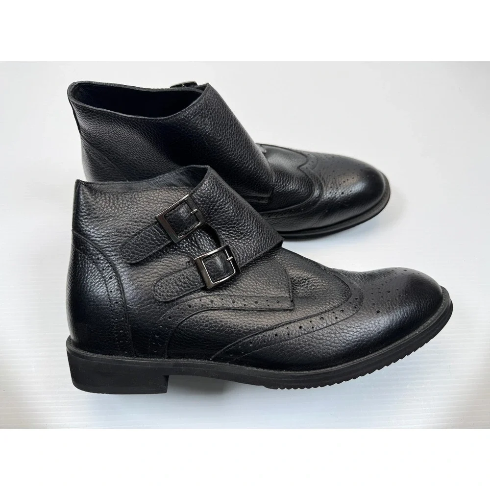 TOTO Invisible 2.4'' Height Increasing Elevator Ankle Boot Mens 11.5‎ NWOB Black